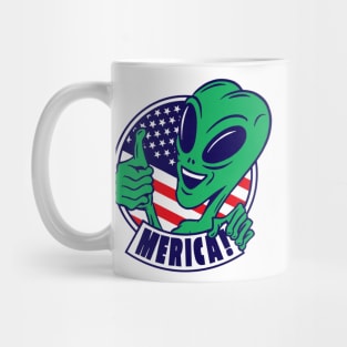 Alien with american flag Mug